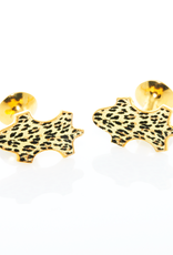 Leopard Enameled Gold Cufflinks