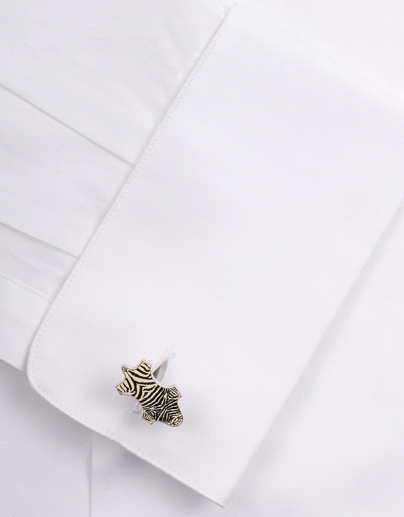 Zebra Enameled Cufflinks