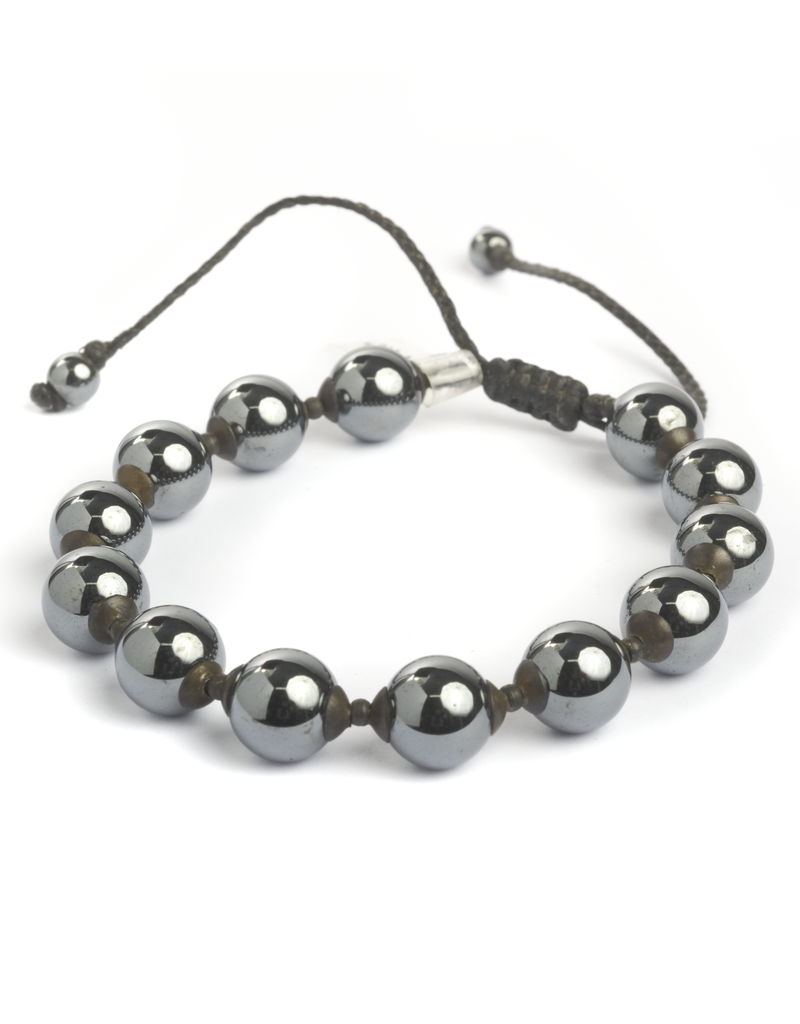 Macrame Corded Bracelet with Hematite Beads