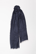 70%WS30%SE Oversized fringe detail Scarf, Navy