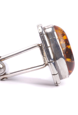 Handmade Amber in 925 Sterling Silver Cufflinks