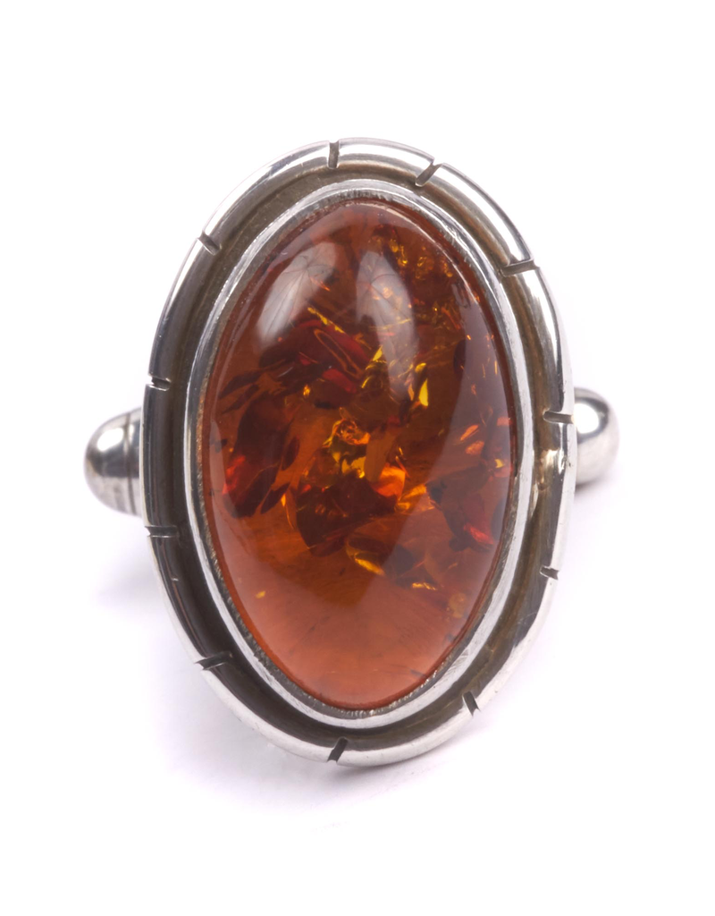 Handmade Amber in 925 Sterling Silver Cufflinks