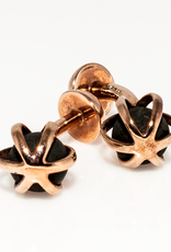 Lava Rock Caged in Rose Gold plated in 925 Sterling Silver Cufflinks