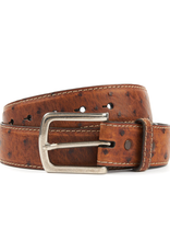 Brown Saddle Waxed Ostrich Belt