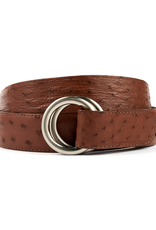 Cream Ostrich Belt with O-ring buckle