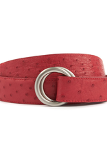 Cream Ostrich Belt with O-ring buckle