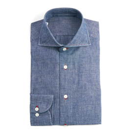Chambray Shirt - Navy with Red Stitch