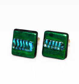 Murano Glass Green & Blue Cufflinks