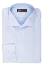 Micro Herringbone Men's Dress Shirt in Light Blue