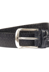 Geometric leather belt