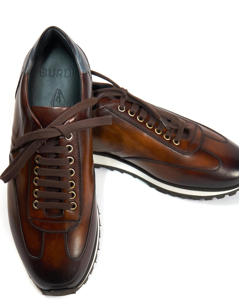 Calf Leather Sneakers, Brown