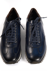 Calf Leather Sneakers, Navy