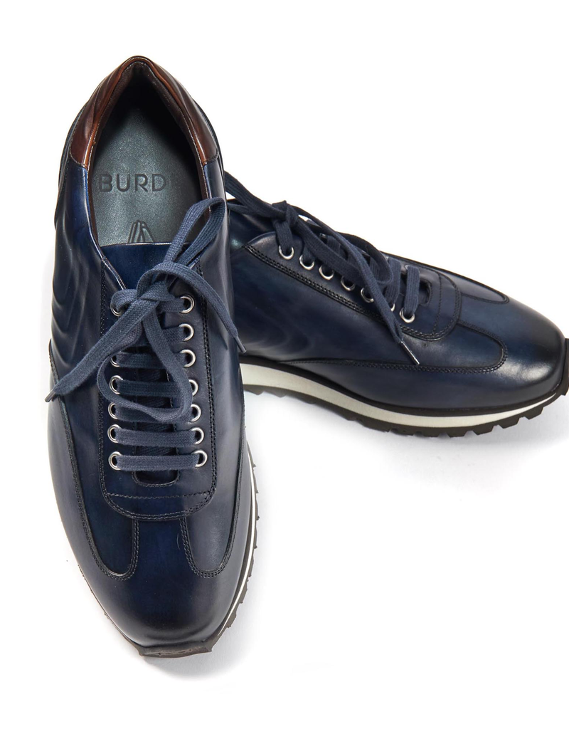 Calf Leather Sneakers, Navy