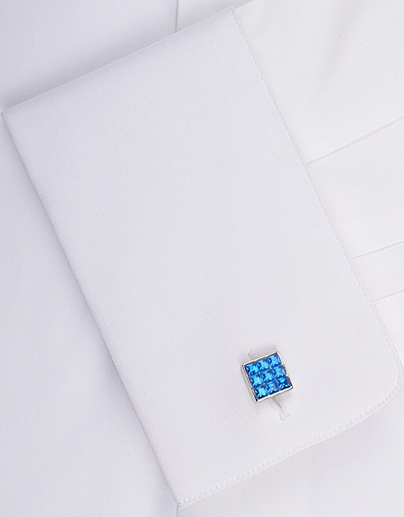 Blue Swarovski Mini Cufflinks