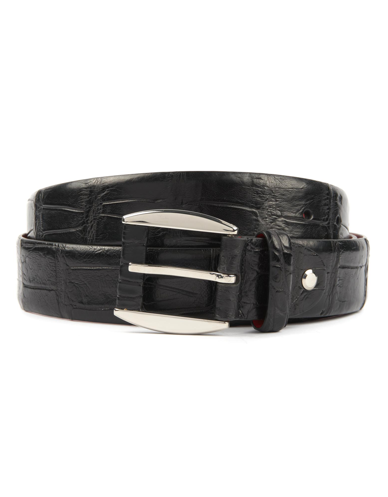 Alligator Belt with Leather Detail on Buckle