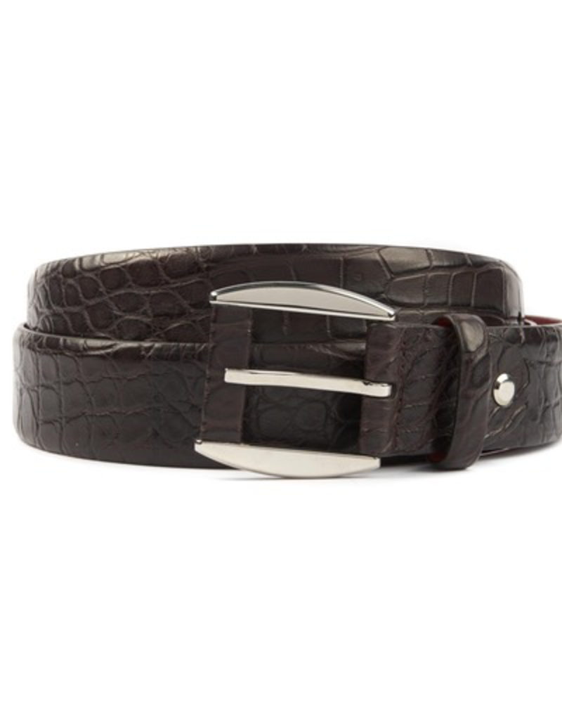 Alligator Belt with Leather Detail on Buckle
