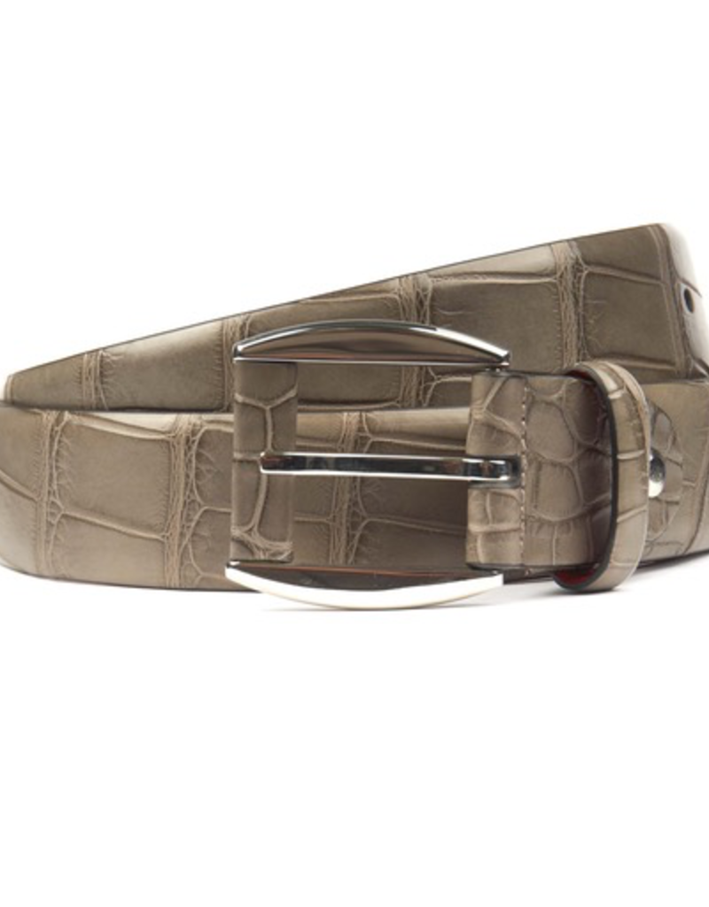 Alligator Belt with Leather Detail on Buckle