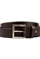 Leather Belt with Square Brass Buckle