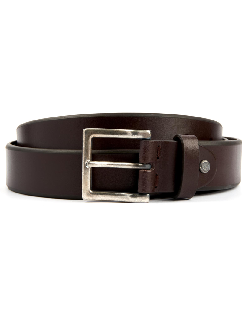 Leather Belt with Square Brass Buckle