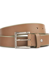 Leather Belt with Square Brass Buckle