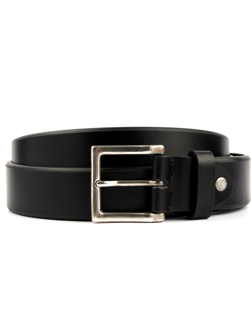 Leather Belt with Square Brass Buckle