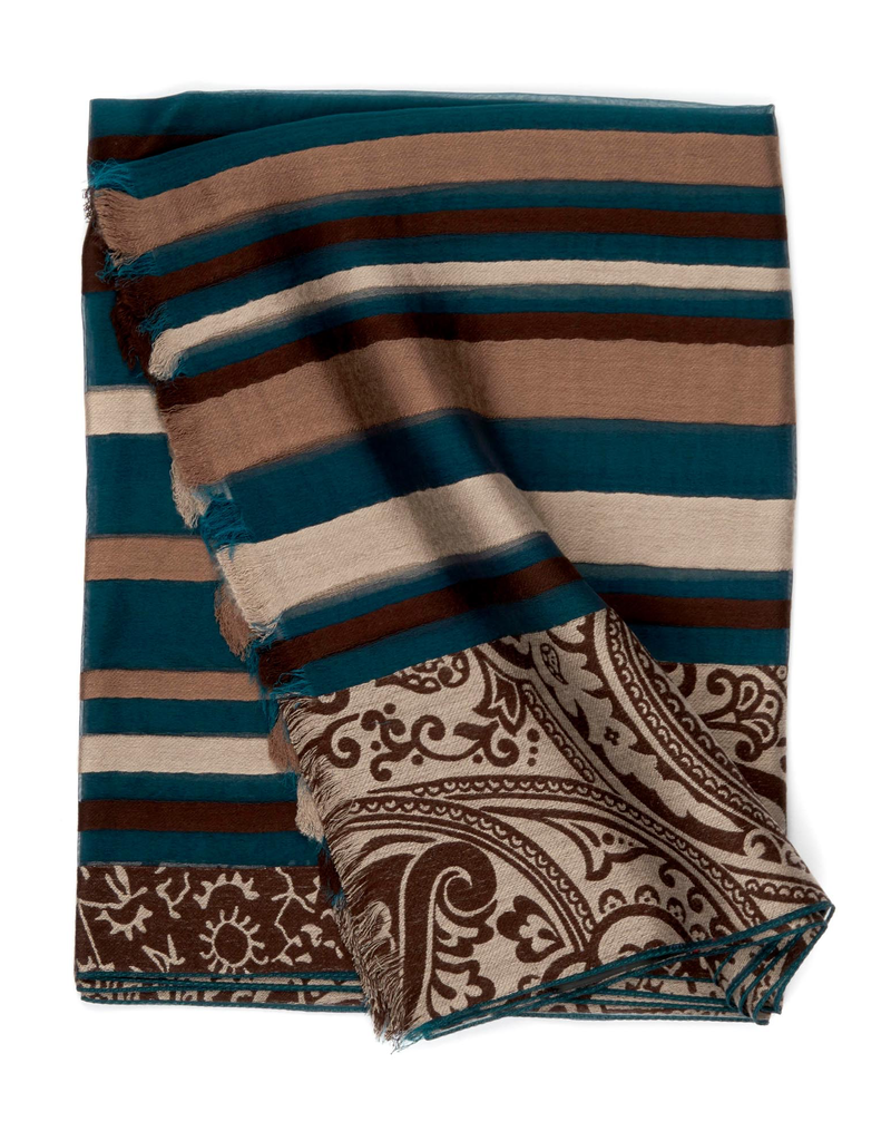 SE Paisley and Stripe  Multicolor Scarf