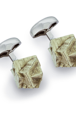Mined Pyrite Cufflinks, Rhodium - Base Metal, Rhodium Plated, Pyrite