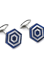 Maze Cufflinks, Sodalite - Sterling Silver, Rhodium Plated, ‘