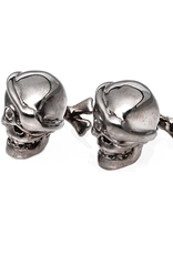 S/S Black rhodium Pirate skull cufflinks set with white sapphire