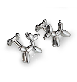 Balloon Dog Cufflinks, Rhodium - Base Metal, Rhodium Plated