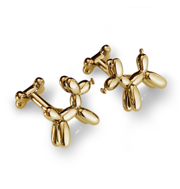 Balloon Dog Cufflinks, Yellow Gold - Base Metal, Yellow Gold Tone Plated