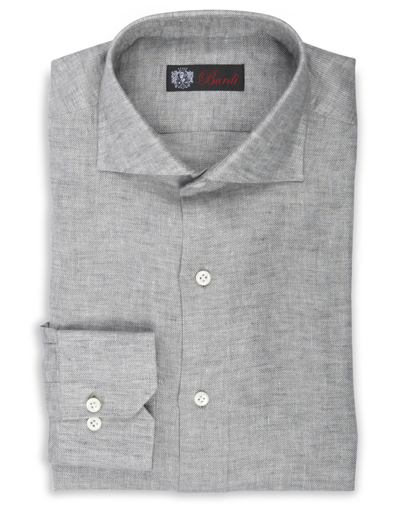 100% Linen Men's Twill Shirt (Handmade)