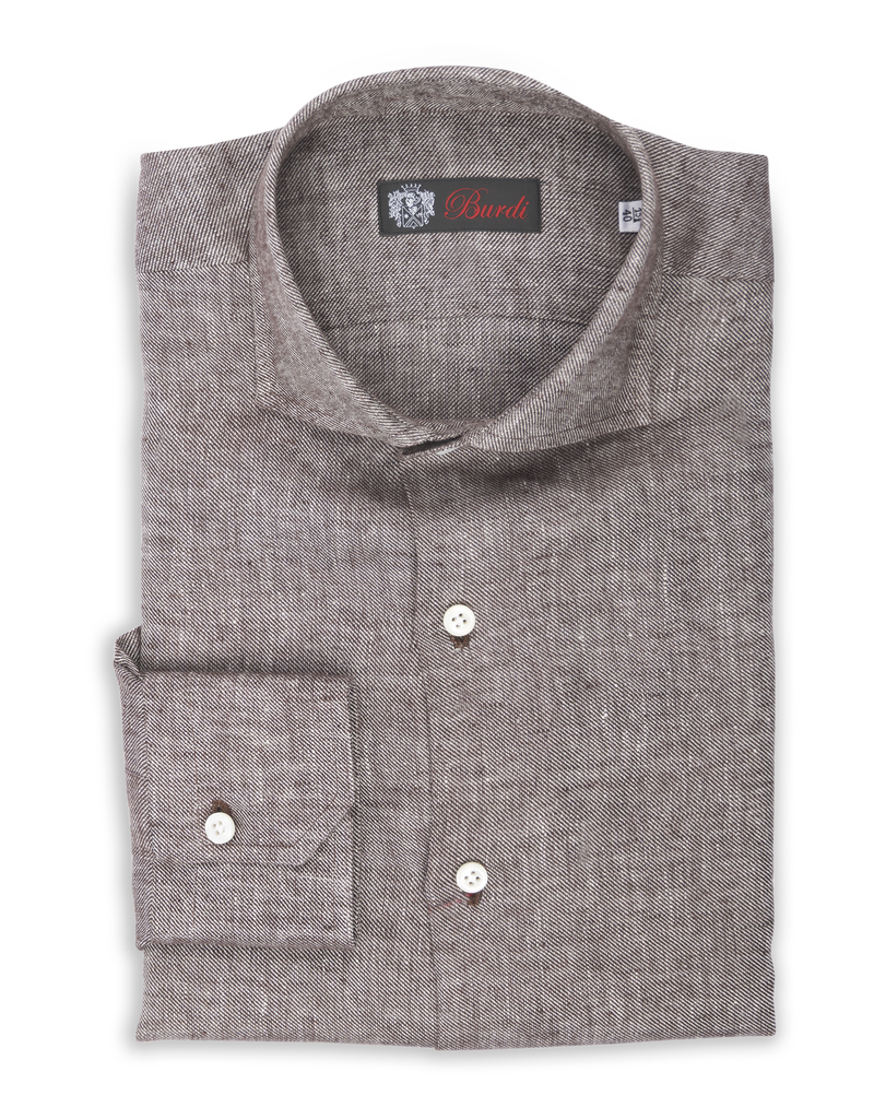 100% Linen Men's Twill Shirt (Handmade)