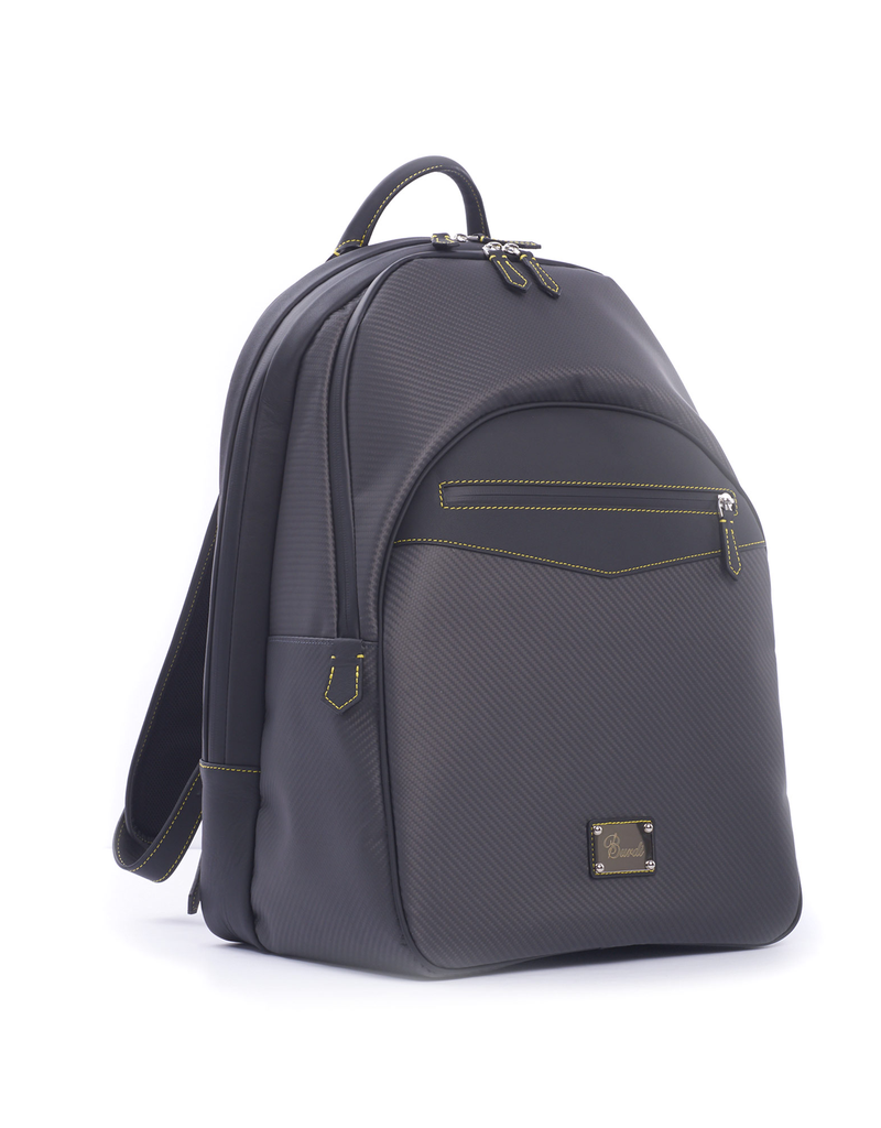 Carbon Fiber Backpack, Yellow Stitch