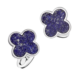 Sterling Silver Lapis Clover Cufflinks