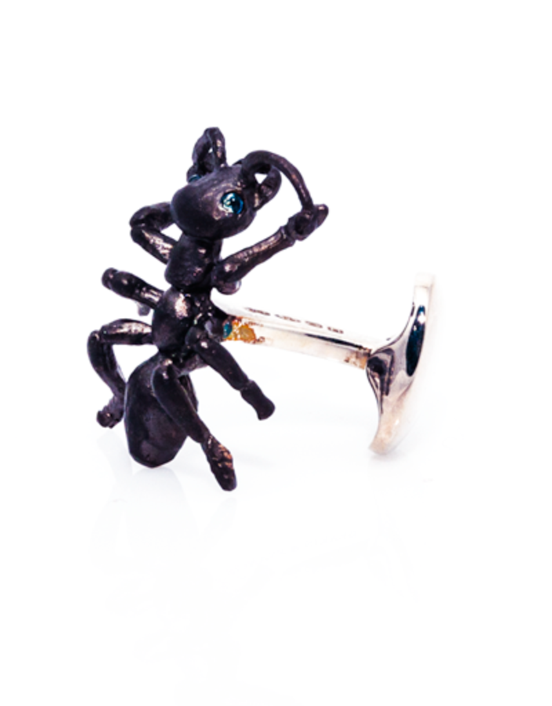 Black Sterling Ant Cufflinks