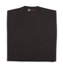 Cashmere / Silk Crew Neck Dark Brown