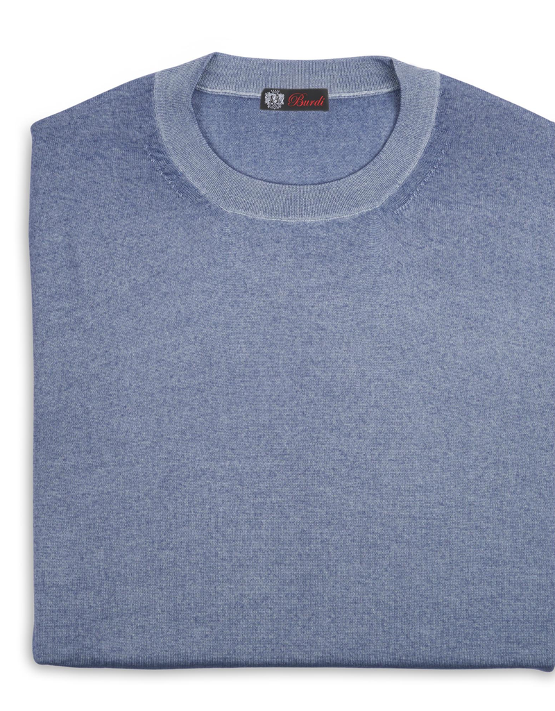 Cashmere / Silk Crew Neck Light Blue