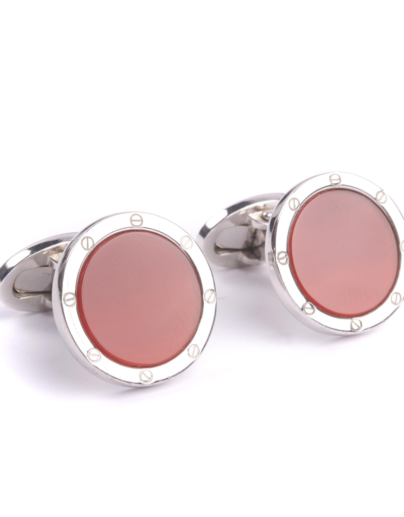 Red Agate 925 SS Cufflinks