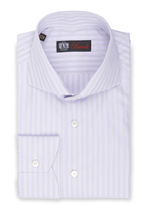 100% Cotton Striped Shirt in Lavender