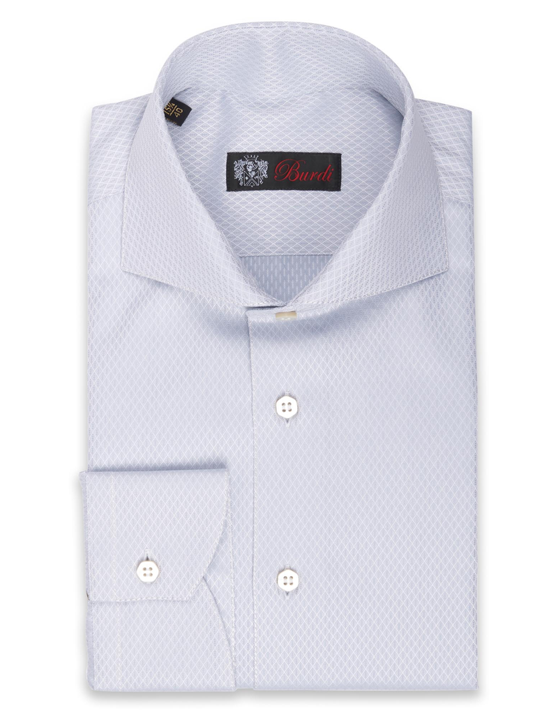100% Cotton Diamond Woven Shirt in Lavender