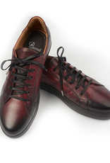 Dress Leather Sneakers, Rubber Sole, Handstained