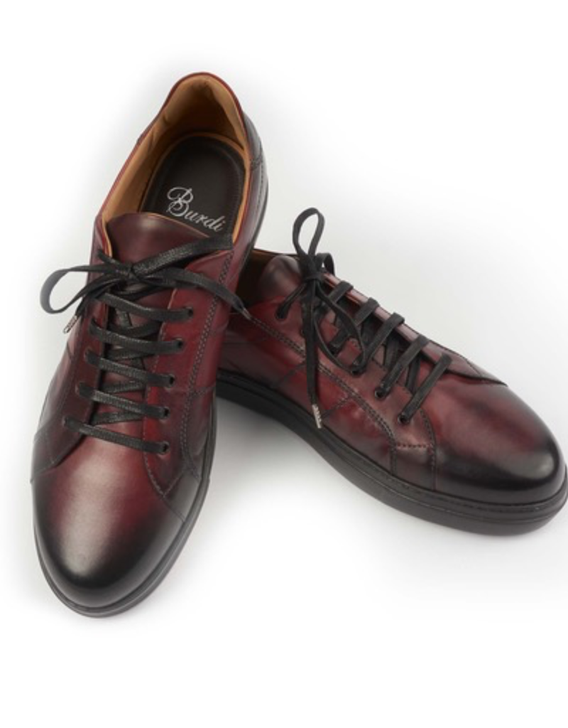 Dress Leather Sneakers, Rubber Sole, Handstained