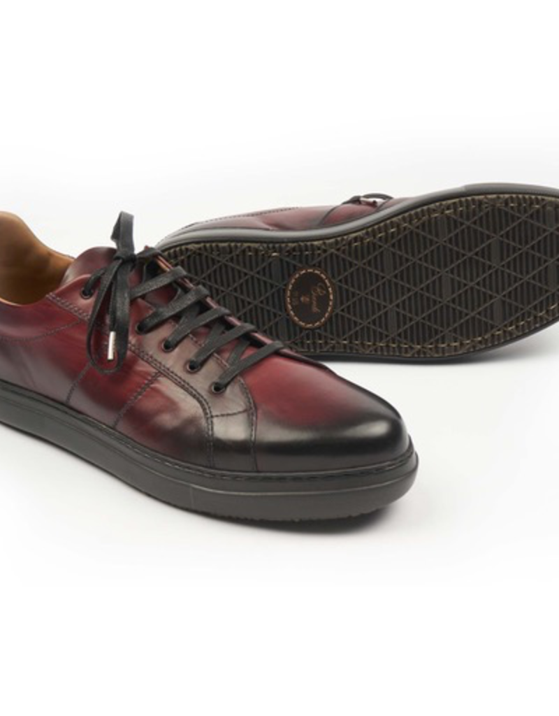Dress Leather Sneakers, Rubber Sole, Handstained