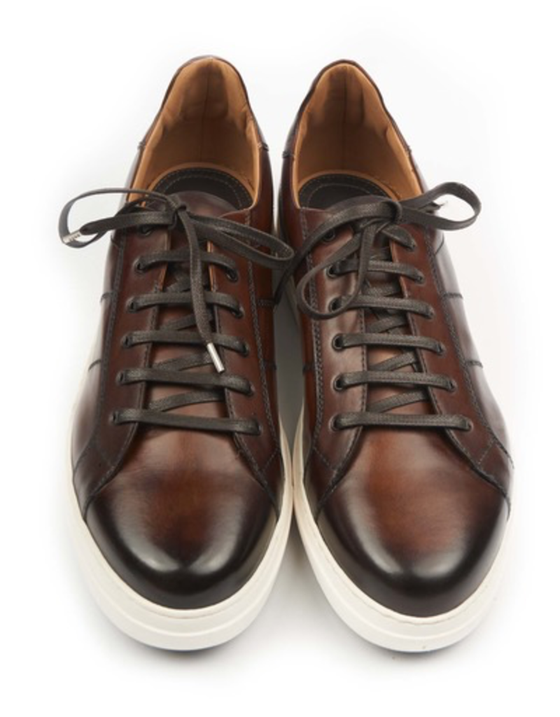 Dress Leather Sneakers, Rubber Sole, Handstained