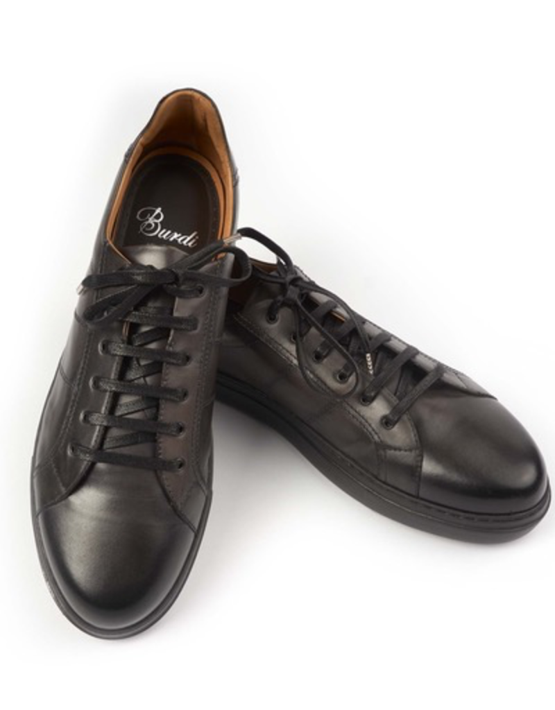 Dress Leather Sneakers, Rubber Sole, Handstained