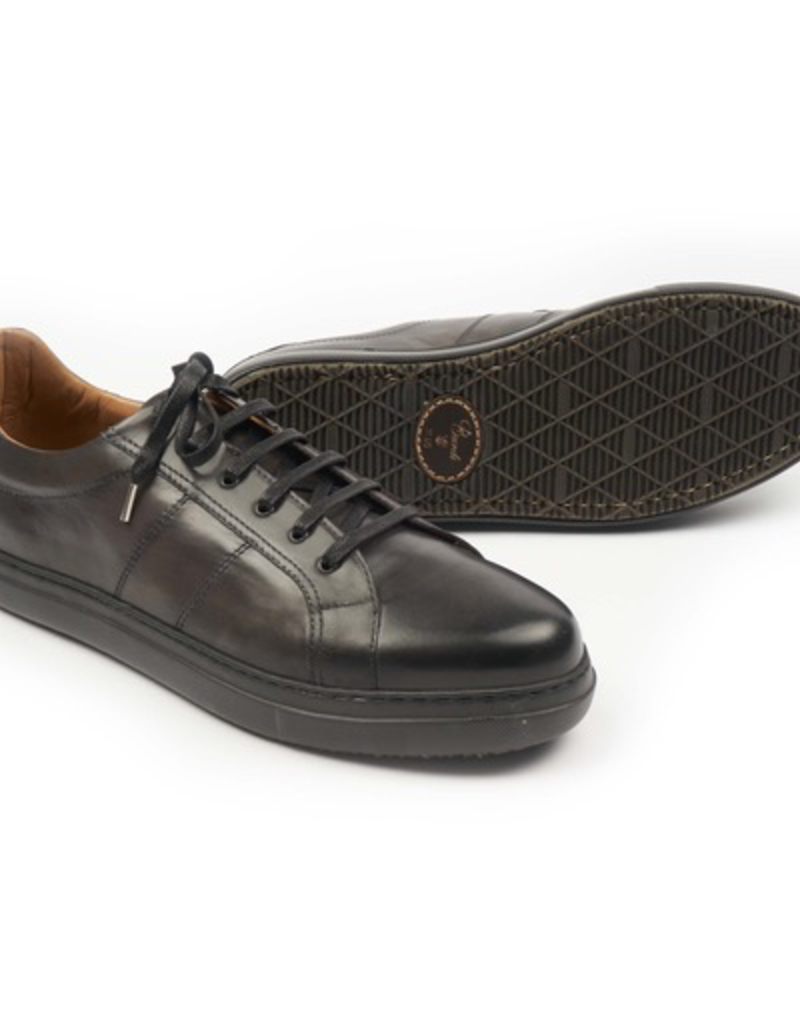 Dress Leather Sneakers, Rubber Sole, Handstained