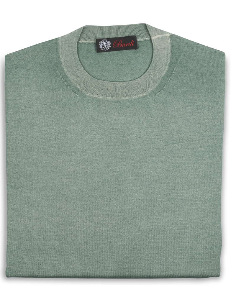 Cashmere / Silk Crew Neck Sage