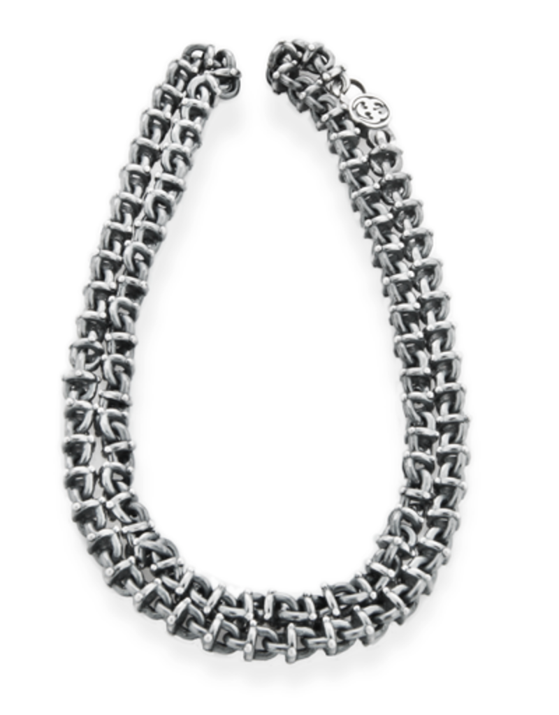 Burdi Chain with Round Studded Links in 925 Sterling Silver