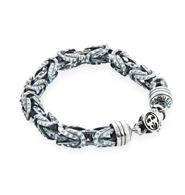 Chain Bracelet with Byzantine Links in 925 Sterling Silver